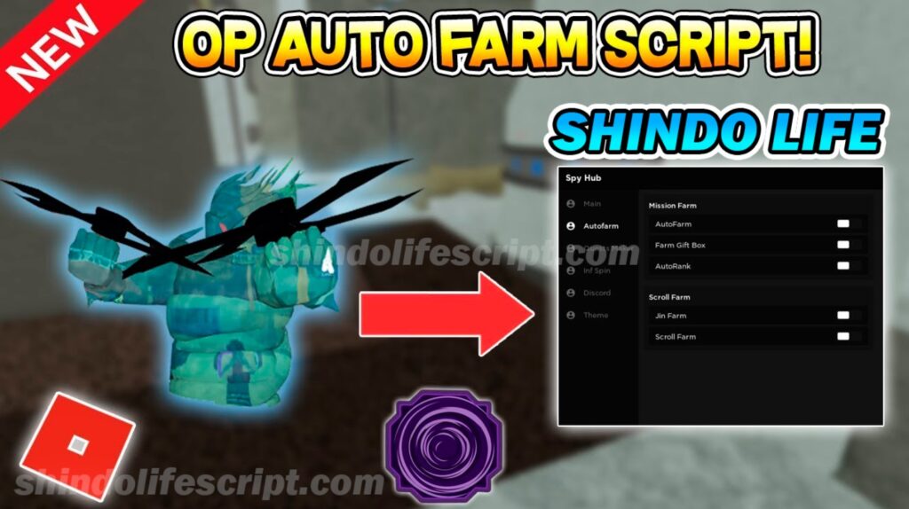 Shindo Life Script Spy Hub Auto Farm, Farm Gift Box, Auto Rank, Inf Spin & More!