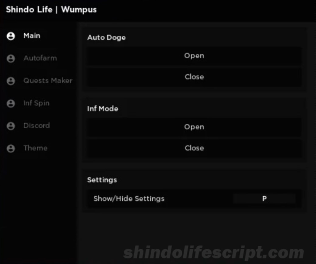 Shindo Life Script Wumpus menu